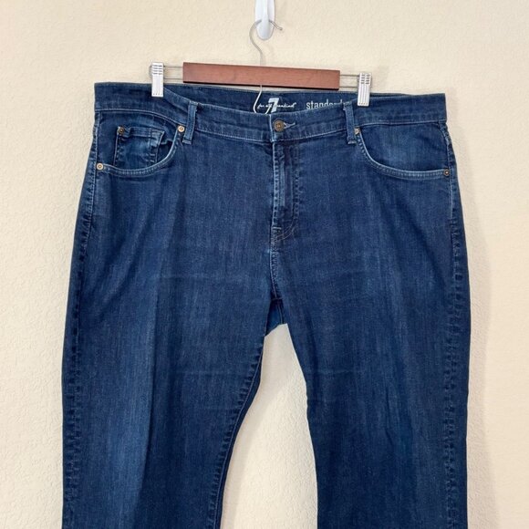 7 For All Mankind Mens Standard Fit Dark Wash Jeans Size 40 Cotton Casual - Picture 2 of 12